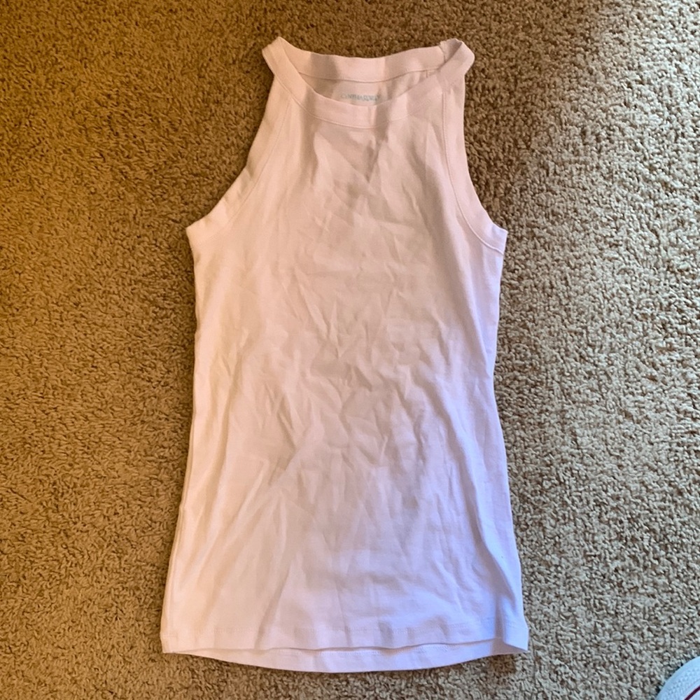 Fitted white halter top tank